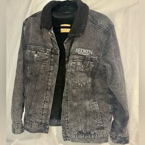 Redken Black Jean Jacket with Sherpa Collar